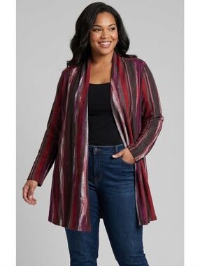 Notations Tank Cardigan combo Multcolor Size 1X